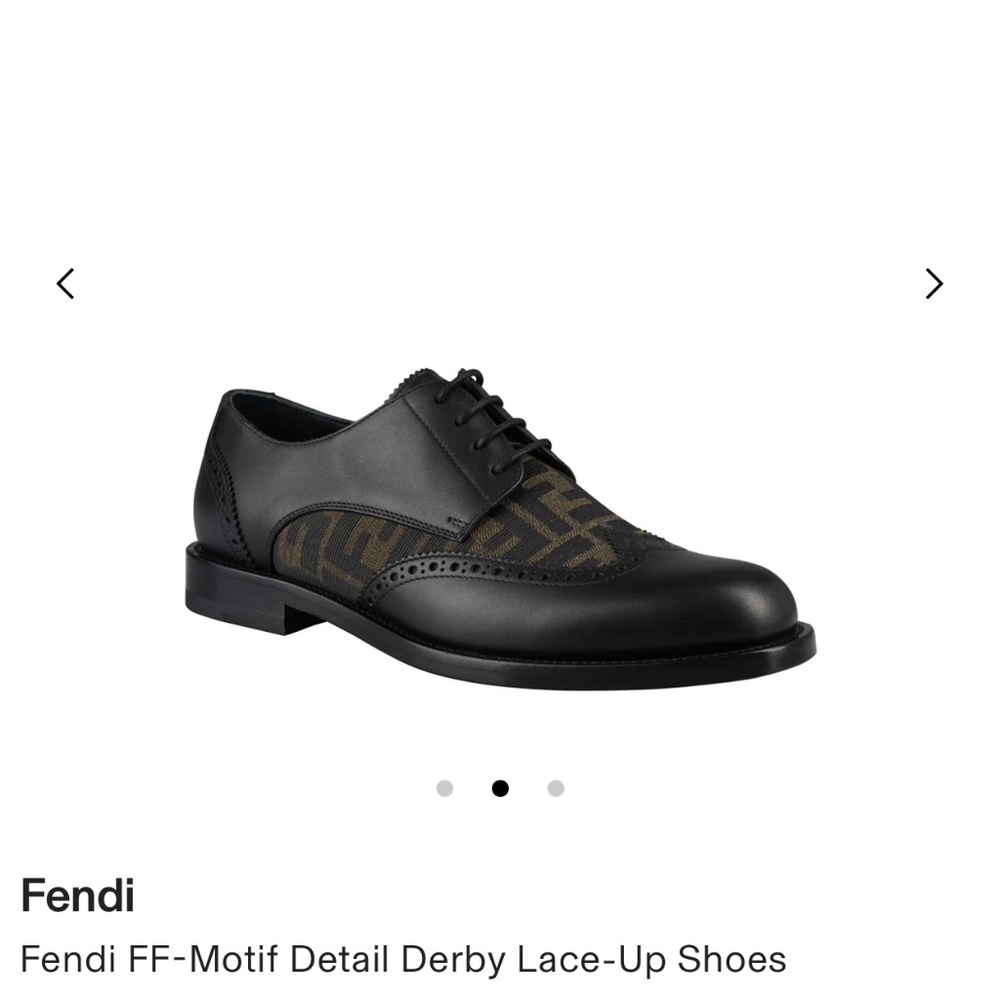 Fendi FF-motif detailed lace up derbys for men size 10